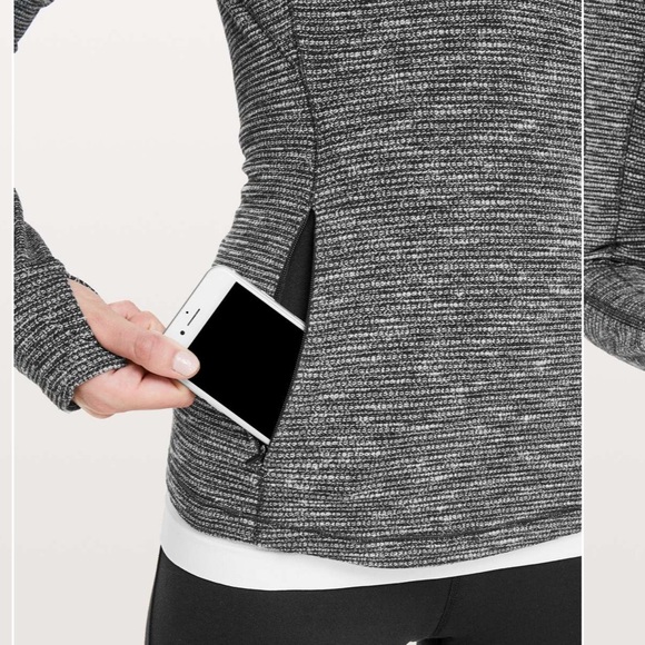 Lululemon Run Briskly 1/2 Zip Coco Pique Black White size 8 - Picture 3 of 15